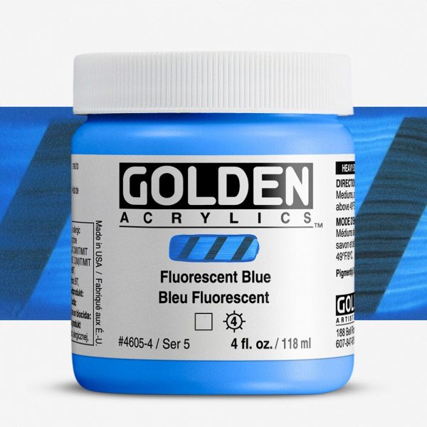 Golden - Heavy Body Fluo - Acrylverf - Pot 119Ml - Serie 5 - Fluo Blauw