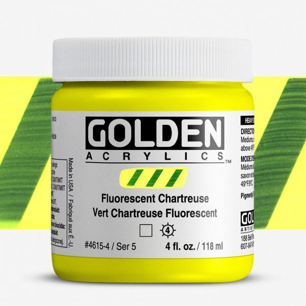 Golden - Heavy Body Fluo - Acrylverf - Pot 119Ml - Serie 5 - Fluo Chartreuse