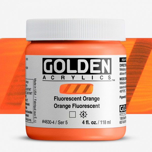 Golden - Heavy Body Fluo - Acrylverf - Pot 119Ml - Serie 5 - Fluo Oranje