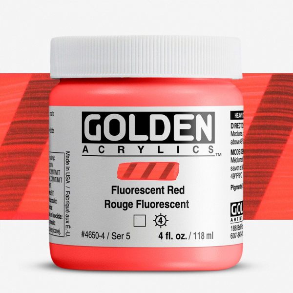 Golden - Heavy Body Fluo - Acrylverf - Pot 119Ml - Serie 5 - Fluo Rood