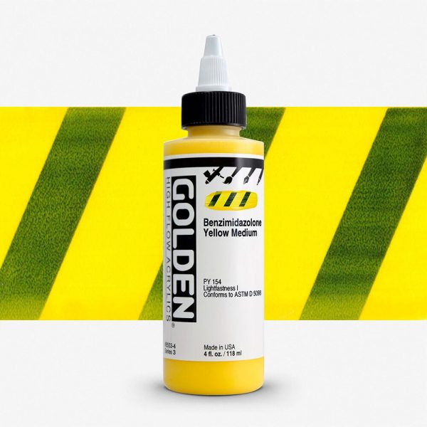 Golden - High Flow Acrylic - Acrylinkt - Flacon 119Ml - Serie 3 - Benzimidazool Geel Medium