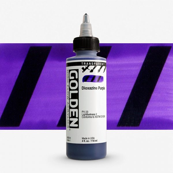 Golden - High Flow Acrylic - Acrylinkt - Flacon 119Ml - Serie 1 - Dioxazine Purper Transparant