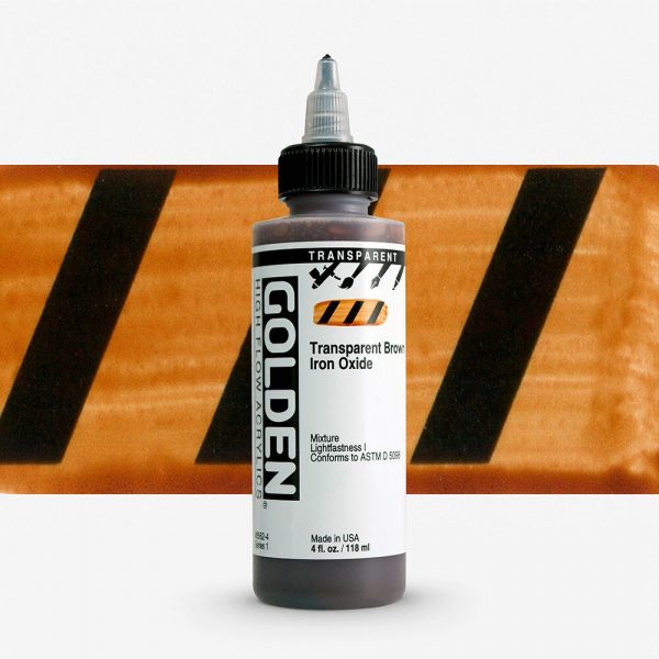 Golden - High Flow Acrylic - Acrylinkt - Flacon 119Ml - Serie 1 - Ijzeroxidebruin Transparant