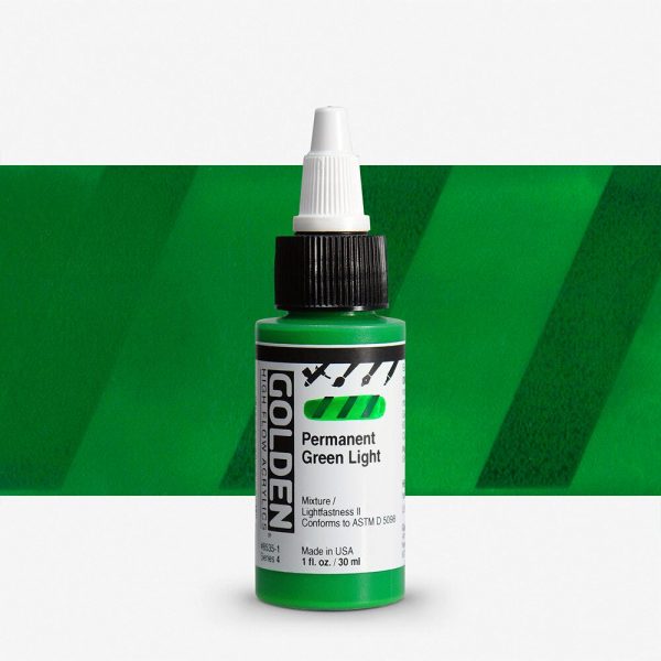 Golden - High Flow Acrylic - Acrylinkt - Flacon 30Ml - Serie 4 - Permanent Groen Licht