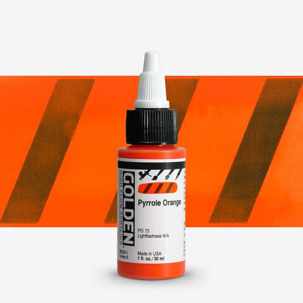 Golden - High Flow Acrylic - Acrylinkt - Flacon 30Ml - Serie 8 - Pyrool Oranje