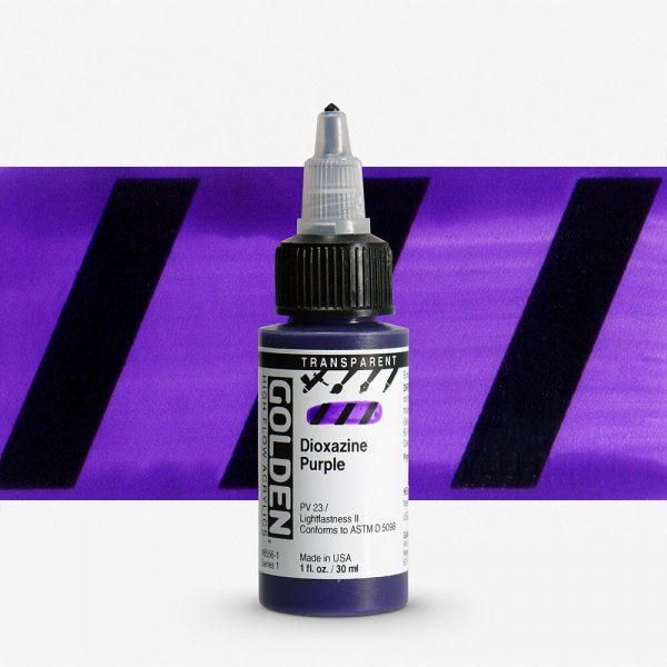 Golden - High Flow Acrylic - Acrylinkt - Flacon 30Ml - Serie 1 - Dioxazine Purper Transparant