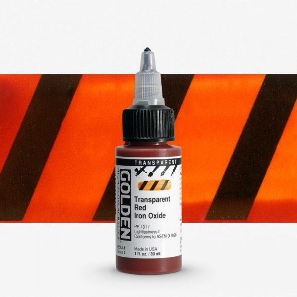 Golden - High Flow Acrylic - Acrylinkt - Flacon 30Ml - Serie 1 - Ijzeroxiderood Transparant