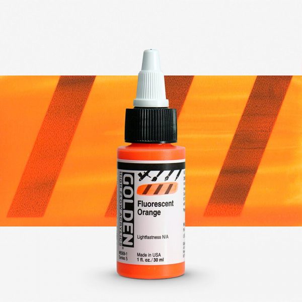 Golden - High Flow Acrylic - Acrylinkt - Flacon 30Ml - Serie 5 - Fluo Oranje