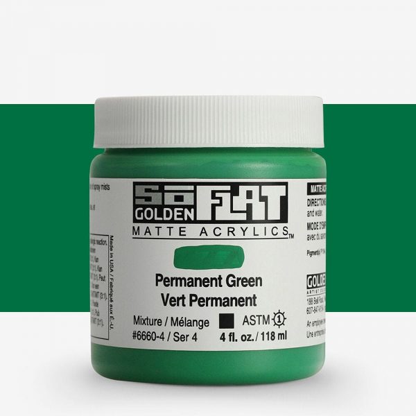 Golden - Soflat Matte - Acrylverf - Pot 119Ml - Serie 4 - Permanent Groen