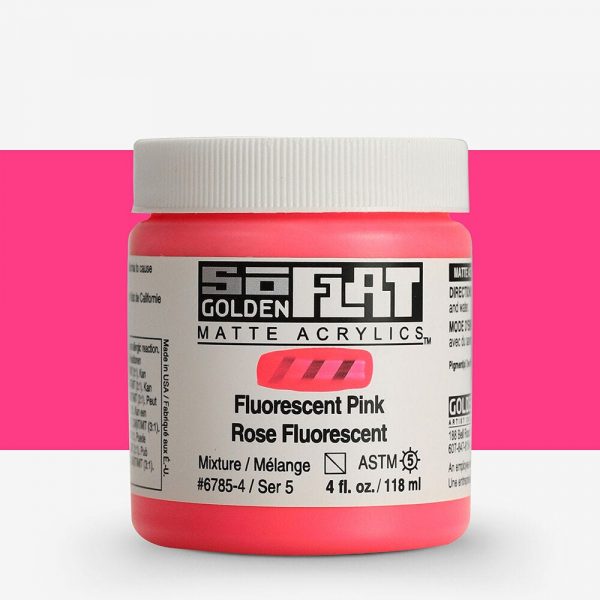 Golden - Soflat Matte - Acrylverf - Pot 119Ml - Serie 5 - Fluo Rose