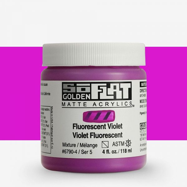 Golden - Soflat Matte - Acrylverf - Pot 119Ml - Serie 5 - Fluo Violet